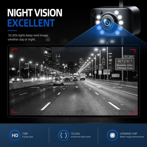 Vista 6 de eRapta ERT01 Cámara de respaldo HD para placa de matrícula de visión trasera cámara de reversa universal para camioneta, automóvil, SUV, ángulo