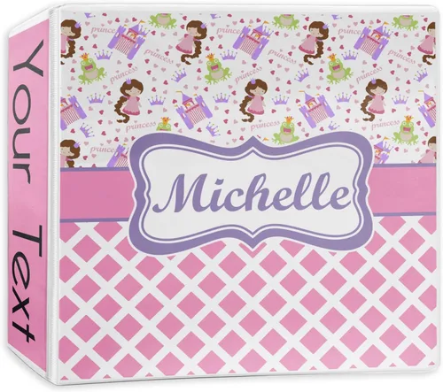 Vista 9 de Carpeta personalizada de 3 anillas con estampado de princesa y diamante, 1 pulgada