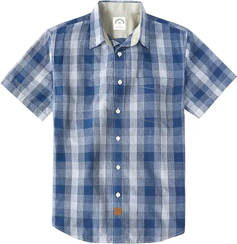 Vista 17 de Dubinik® Camisas de manga corta con botones para hombre, 100% algodón, a cuadros, camisas casuales con bolsillo