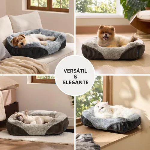 Vista 7 de Bedsure Cama lavable para perros pequeños y gatos, cama rectangular para cachorros, 20 x 19 x 6 pulgadas