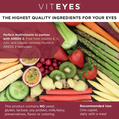 Vista 3 de Viteyes Classic AREDS 2 Suplemento multivitamínico complementario, fórmula multivitamínica integral para AREDS 2 usuarios, 30 cápsulas, cápsulas