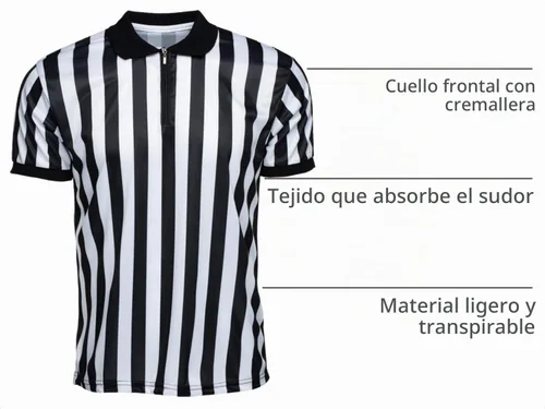 Vista 4 de Murray Sporting Goods - Camisa de árbitro para hombre, con cuello y manga corta, disfraz de fútbol para Halloween