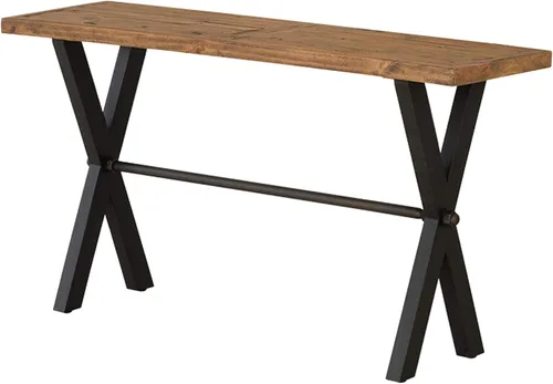 Vista 6 de Cortesi Home Austin - Mesa consola, madera maciza recuperada con patas de madera negra, pino miel