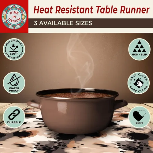Vista 5 de Salvamanteles resistentes al calor, 32 x 10 pulgadas, protege los muebles y la encimera de platos calientes y arañazos, diseño único de un artista