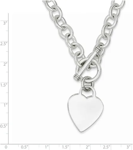 Vista 2 de Collar con colgante de plata de ley 925 maciza, con forma de corazón, con cadena de eslabones únicos