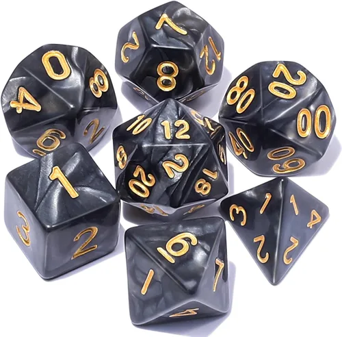 Vista 19 de CiaraQ DND - Juego de dados poliédricos con una bolsa de dados negra para juegos de mesa de rol D&D RPG MTG