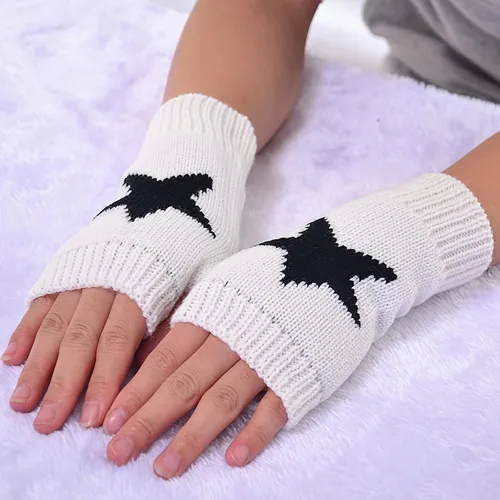 Vista 3 de DKYM 4 piezas calentadores de brazos Y2K guantes sin dedos negros sin dedos para mujer, cálidos Y2K