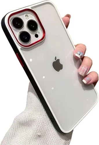 Vista 16 de kaitesi Funda transparente para iPhone 11 Pro, funda transparente con agujero para correa, dos tonos, color a prueba de golpes, marco de parachoques