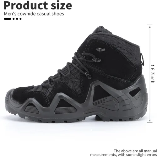 Vista 2 de Men's Military Tactical Boots 6 Inches Lightweight Combat Boots Waterproof Hiking Boots Durable Outdoor Work Boots