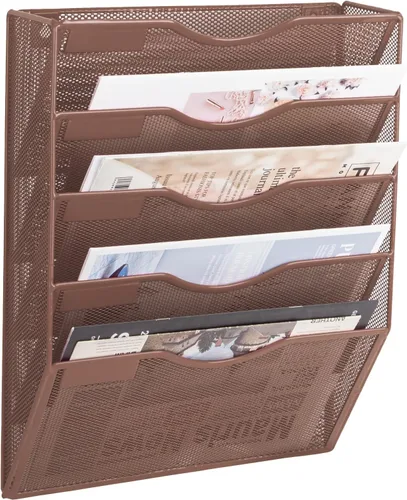 Vista 51 de EASEPRES Organizador de archivos de malla de 3 bolsillos para colgar en la pared, carpeta de papel para correo montada en la pared, organizador