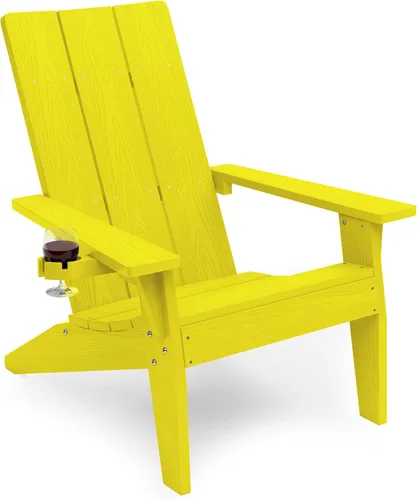 Vista 51 de MXIMU Silla Adirondack moderna resistente a la intemperie con portavasos, sillas de gran tamaño para hogueras Adorondic de plástico al aire libre