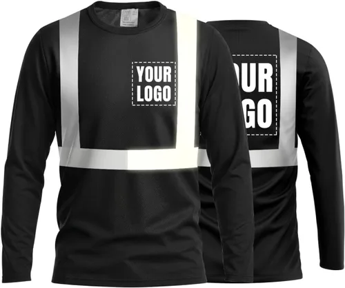 Vista 52 de La alta visibilidad reflexiva de las camisetas de la seguridad del logotipo de encargo Hola Vis de Verde neón - Estilo 8