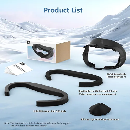 Vista 2 de AMVR Face Cover Pad Facial Interface Compatible with MetaOculus Quest 3 Accessories, with Soft PU Face Cushion Pad Replacement for Quest 3 and