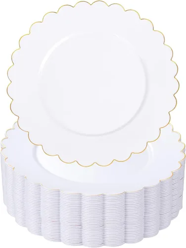 Vista 14 de SUT 72 platos de plástico negro PSC, platos desechables resistentes, platos llanos desechables negros, plato llano de plástico de 10.25 pulgadas