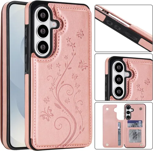Vista 3 de Asuwish Funda de teléfono para Samsung Galaxy S26 Plus S26+ 5G con protector de pantalla de vidrio templado y tarjetero con soporte para tarjetero