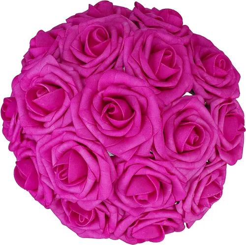 Vista 18 de 25 piezas Flores Artificiales, Rosas de Espuma Artificiales de Tacto Real Decoración Bricolaje para Boda Dama de Honor Ramo Nupcial Centros de Mesa