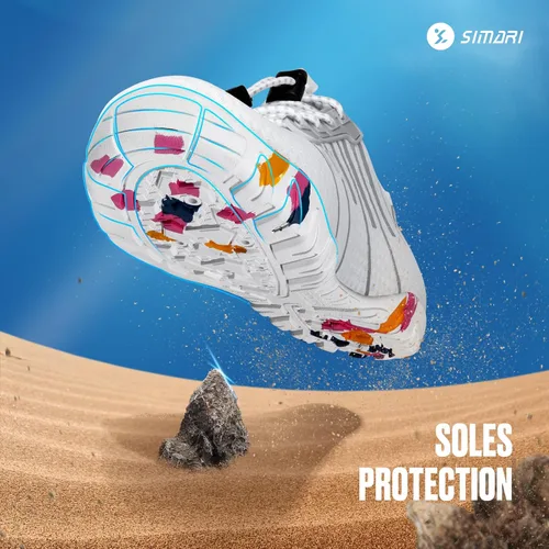Vista 3 de Simari Zapatos de agua para mujer, hombre, natación, playa, piscina, deportes acuáticos, secado rápido, estilo descalzo, buceo, surf y caminar