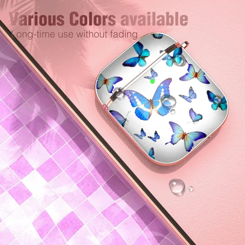Vista 5 de Maxjoy Funda para AirPods, bonita funda protectora rígida para AirPod 2 Gen para mujeres y hombres con llavero para AirPods de 2ª generación de 1ª