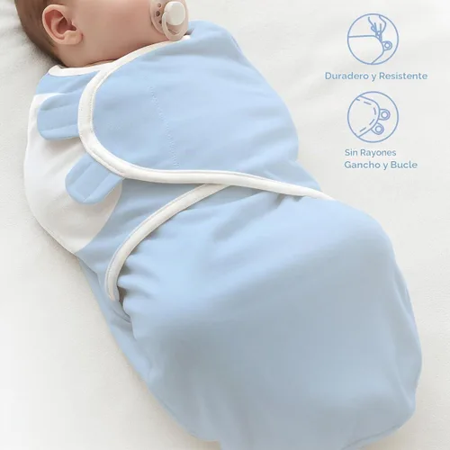 Vista 5 de Manta para bebé, 0-3 meses, saco de dormir de algodón con brazos, mantas para recién nacido