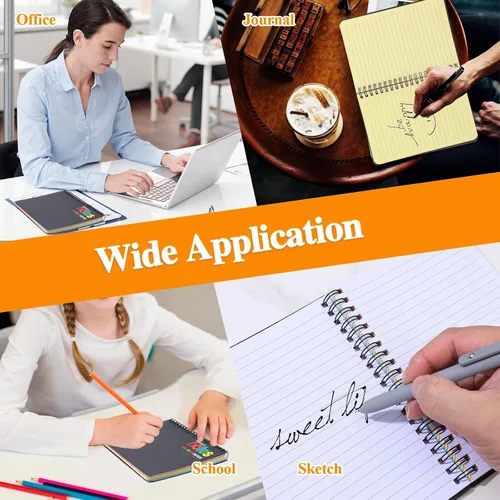 Vista 6 de Nodaaiie 8 Pack Spiral Notebook, 5x7 Inch Ruled Notebooks, Multi-Color Lined Paper, Perforated Memo Pads, Durable Poly Cover, 100 Sheets Each, for