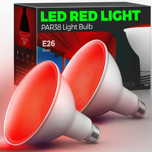 Vista 9 de LOHAS - Bombillas amarillas para insectos para exteriores, luz de inundación LED PAR38 para exteriores, equivalente a 150-200 W, 2000 K,