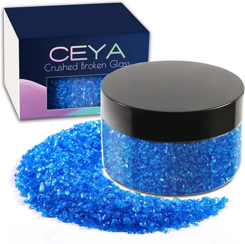 Vista 36 de Ceya - Conjunto de purpurina de vidrio irregular triturado en 32 colores, 640g/ 22.6 oz, chips de cristal metálico roto de 2-4mm, purpurina gruesa