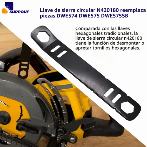 Vista 3 de N420180 N165861 Llave de sierra circular 60V 7-1/4 pulgadas Reemplazo DWE574 DWE575 DWE575 DWE575SB Parte