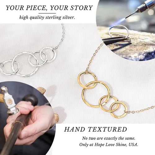 Vista 5 de HOPE LOVE SHINE Grandmother Granddaughter Necklace set Gift Three Generation Sterling Silver Necklace