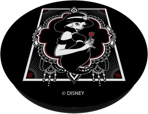 Vista 2 de Disney Aladdin Jasmine - PopSockets de agarre y soporte para teléfonos y tabletas en blanco y negro