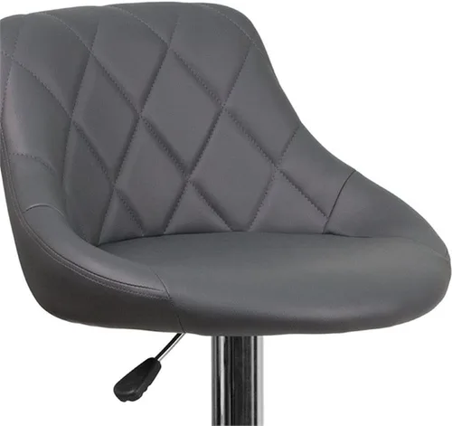 Vista 5 de Pemberly Row Taburete de bar acolchado ajustable en gris