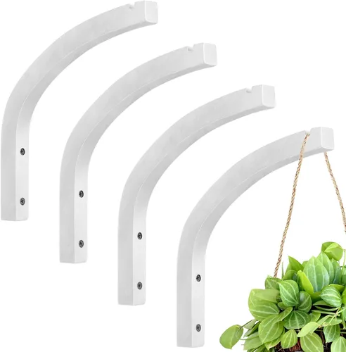 Vista 9 de Juexica 4 Piezas Colgador de Plantas de Madera, Ganchos Colgantes para Plantas de 8 Pulgadas para Interiores y Exteriores, Soportes de Ganchos