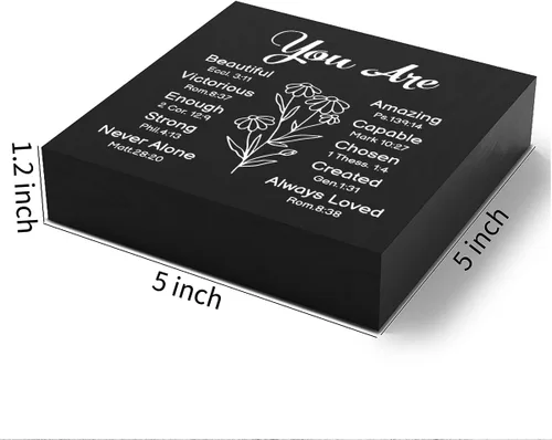 Vista 2 de Regalos religiosos para mujeres, regalos cristianos, caja de madera cristiana, decoración de escritorio, versículos de la Biblia, decoración