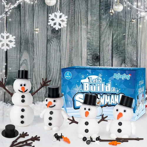 Vista 7 de 4 Pack de Manualidades Navideñas, Manualidad de Muñeco de Nieve de Arcilla de Secado al Aire, ¿Quieres Construir un Muñeco de Nieve? Rellenos