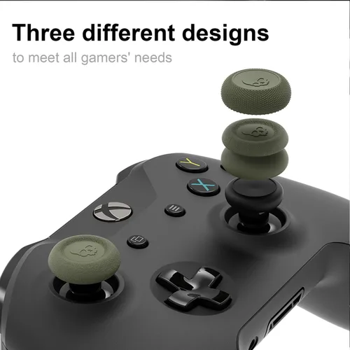 Vista 3 de Skull & Co. Skin, CQC and FPS Thumb Grips Joystick Cap Analog Stick Cover for Xbox Controller- Black, Set of 6