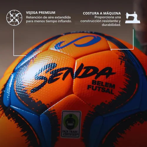 Vista 3 de Senda Belem Balón de Futsal para Entrenamiento Naranja/Azul/Gris/Negro