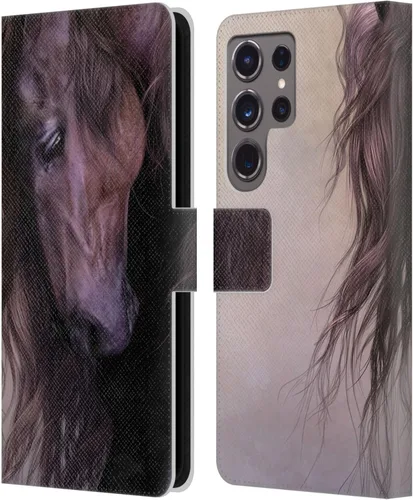 Vista 102 de Head Case Designs Officially Licensed Laurie Prindle A Morgan Christmas Western Stallion Leather Wallet Case Compatible with Samsung Galaxy A07 4G