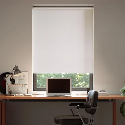 Vista 21 de Persianas enrollables opacas sin cordón para oscurecer la habitación, con sistema de resorte, protección UV, persianas de puerta, para hogar y Negro