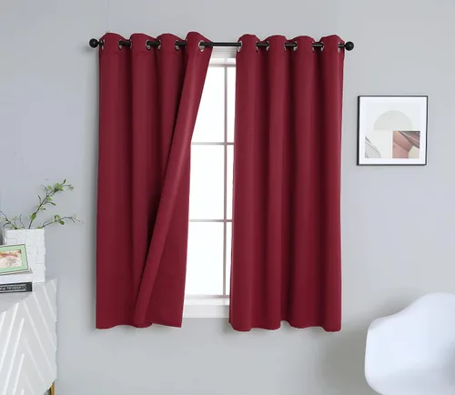 Vista 27 de INLINAS Cortinas opacas para dormitorio, aislamiento térmico, reducción de ruido, juego de 2 paneles de ahorro de energía, beige, 42 pulgadas