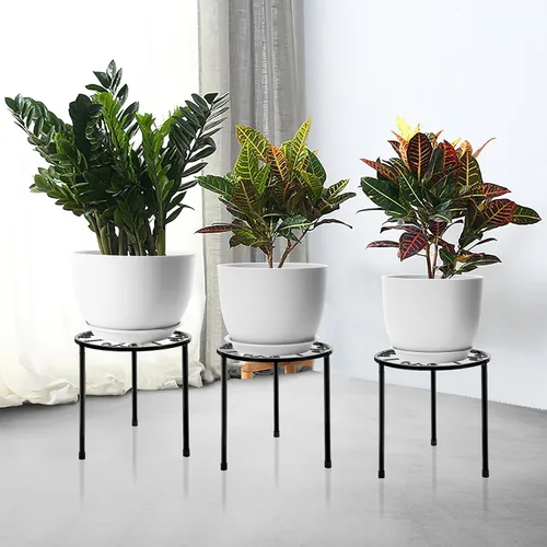 Vista 3 de Macetas de plástico de 12/10/9 pulgadas para plantas de interior Macetas grandes y macetas para decoración del hogar y el jardín