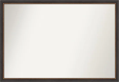 Vista 158 de Amanti Art Espejo de baño negro para sobre el fregadero, 23 x 23 pulgadas, espejo cuadrado negro Ashton, marco de madera tradicional mediano, se