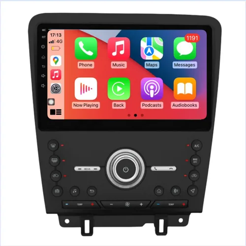 Vista 11 de Android 12 estéreo para Ford Mustang (2010-2014) Manual AC, pantalla IPS de 10 pulgadas 2G+32G Carplay inalámbrico incorporado/Android Auto Cámara