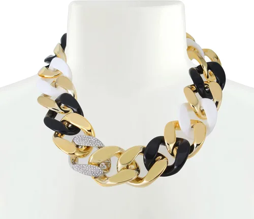 Vista 2 de Collar de resina con collar Metal Vidrio Plástico No es una piedra preciosa
