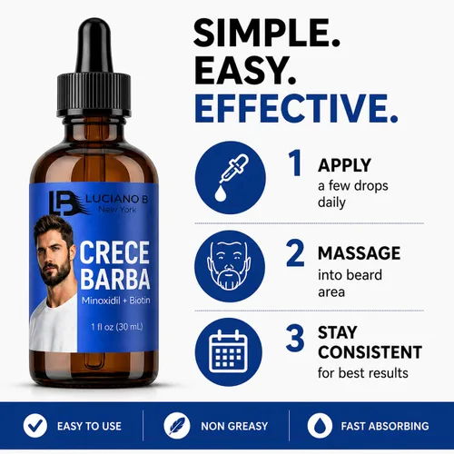 Vista 3 de Luciano B Suero de crecimiento de barba para hombres, 1 fl oz (30 ml)
