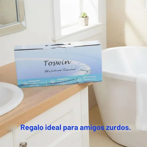 Vista 6 de Bidé para zurdos ultra delgado accesorio de bidé para mano izquierda con boquillas dobles delanteras y traseras y presión de agua ajustable, panel