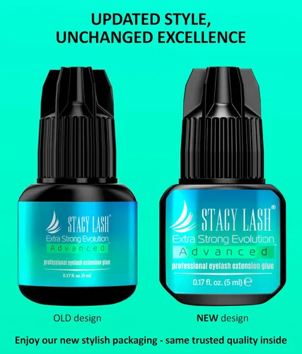 Vista 3 de Stacy Lash Pegamento Extra Fuerte Evolution Advanced para Extensiones de Pestañas (0,17 fl oz / 5 ml) / Seco en 1 Segundo / Retención de 6 Semanas