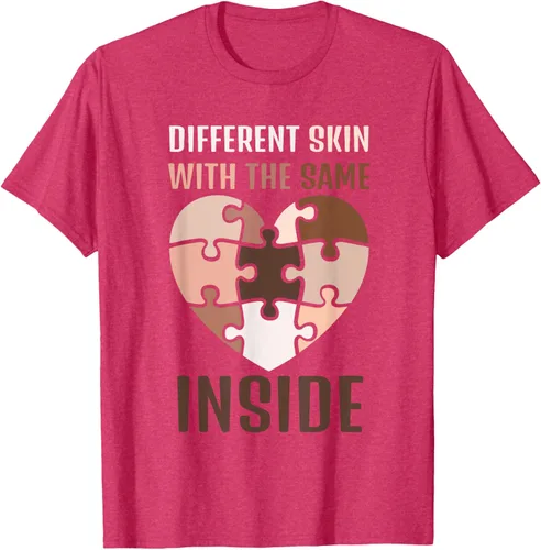 Vista 24 de Camiseta con texto en inglés "Black History Month Different Skin With The Same Love Inside