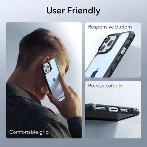 Vista 6 de ESR Funda para iPhone 13 Pro Max, Protección de Grado Militar con Esquinas que Absorben Impactos, Parte Trasera Acrílica Resistente a Rayones