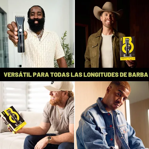 Vista 5 de The Beard Club Recortadora de barba para hombres – Cortadora eléctrica inalámbrica recargable de barba y pelo – Alta potencia 7000 RPM – 8 guías