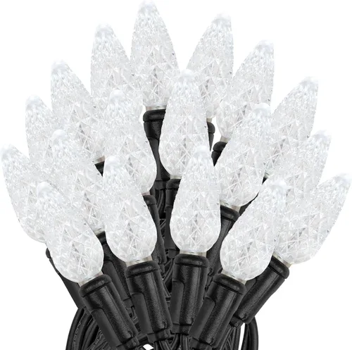 Vista 18 de Novelty Lights - Mini juego de 70 luces C6 LED de Navidad, serie de luces de grado comercial para exteriores, cable verde, 24 pies