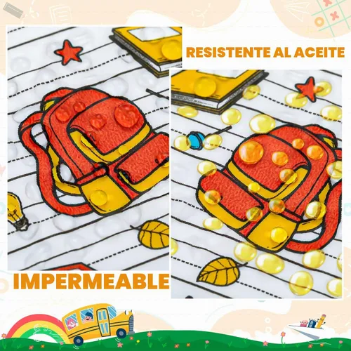 Vista 3 de 100 piezas de hojas de papel encerado de regreso a la escuela para alimentos, papel encerado para envoltorios de sándwiches de comida, envoltorios